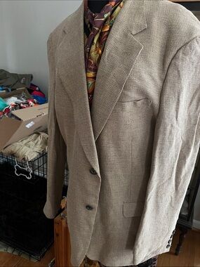 Alexander Julian Tan Houndstooth Sport Coat